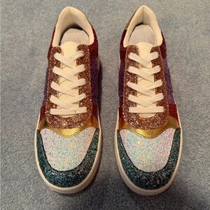 NIB - Cape Robbin - BLAKE - RED - GLITTER SNEAKERS - Women's Size 10